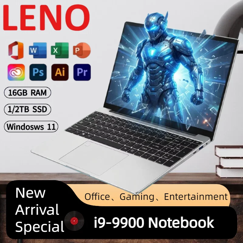 새로운 LENO 14.1인치 울트라 슬림 게이밍 노트북 32GB 2TB 인텔 코어 i9-9900 윈도우 11 1920*1080 HD 오피스 노트북 컴퓨터