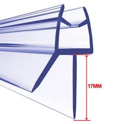 2pcs 50cm Bath Shower Strip Seal For Screens Doors Fits 4-6mm Glass Seals Gaps Double Soft Side Door Bottom Waterproof Strips