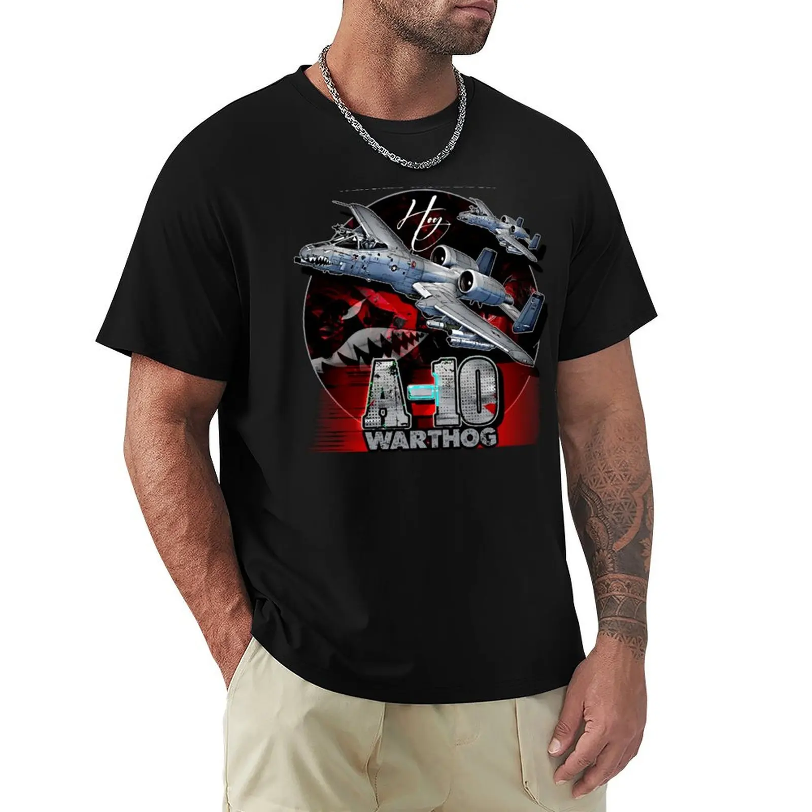 

A10 Warthog Fairchild Thunderbolt USAF Fighter Aircraft T-Shirt plus size tops boys whites quick drying mens clothing