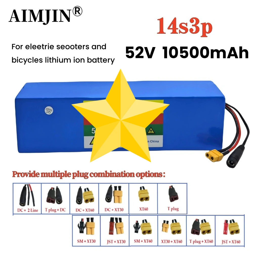 

52V 14S3P 10500mAh electric scooter Battery 18650 Rechargeable Li-ion Battery 1000W For Balance Cars Electric Scooters Tricycles