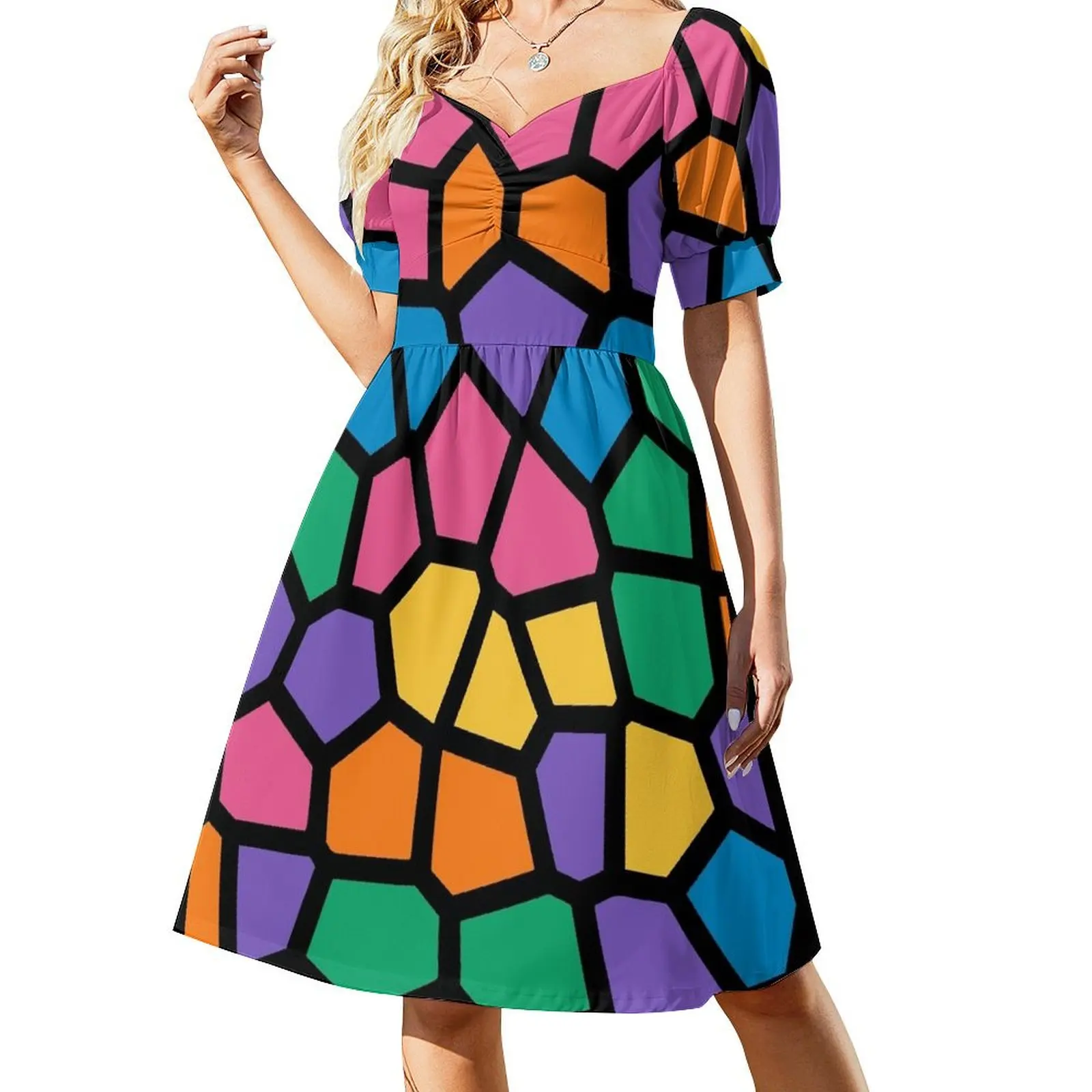 

Stained Glass 460 Short-Sleeved Dress Dress woman women dresses Dresses summer dress korean women