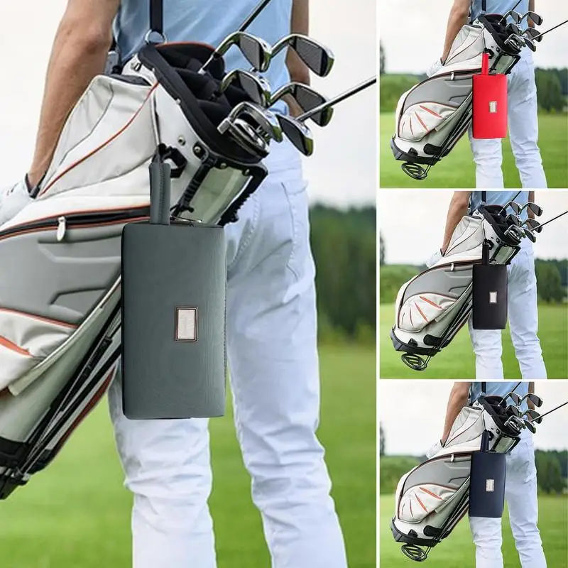 Bolso de mano multifuncional para Golf, bolsa de objetos de valor impermeable, portátil, para Tees/toalla/pelota, bolsa grande con cremallera