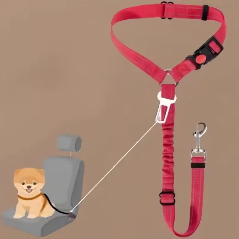 Metal Pet Seat Belt Clip Heavy Duty Rust Proof Scratch Resistant Strap Buckle Lock Used for Fixing Pet Leather Car Accessories