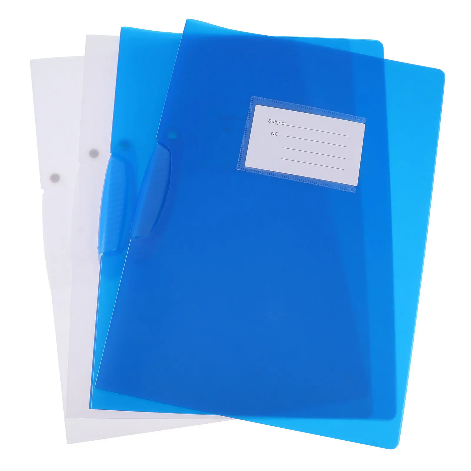 

4Pcs File Folders Portable Plastic Rotary Clip A4 Binder Office School Report Holders Plastic Folders Report Binders