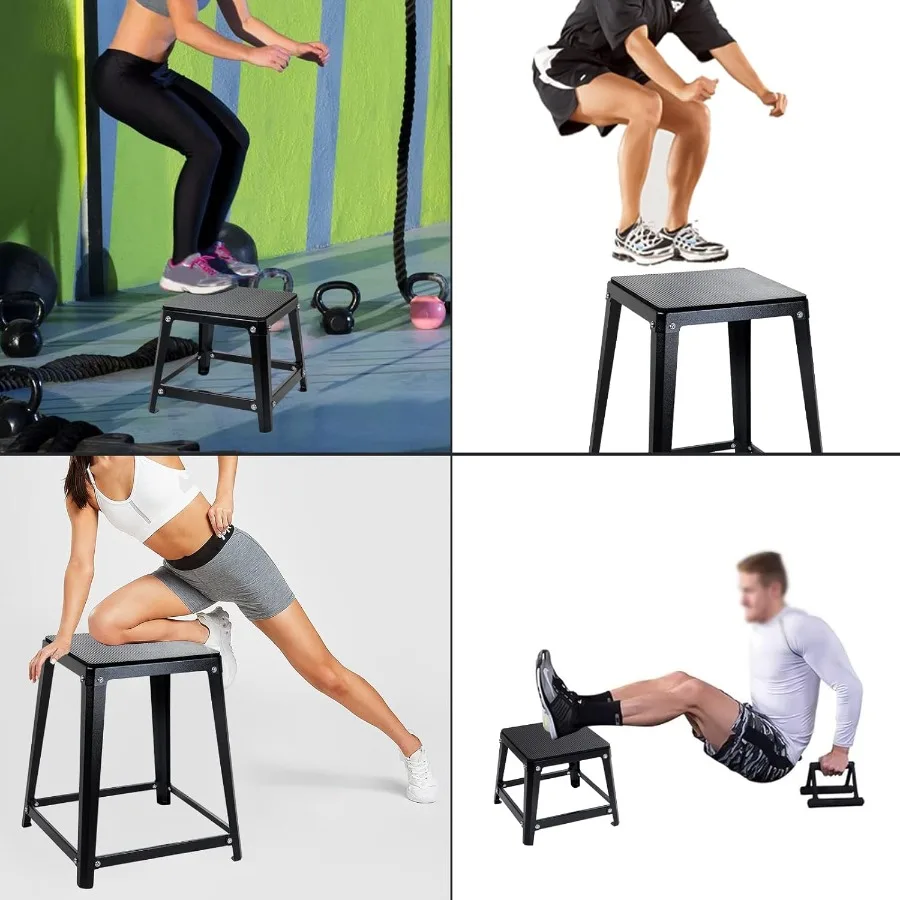 Plyometric Platform Box 12 18 20 24 Inch Fitness Exercise Jump Box Step for HighIntensity Plyometric Box Jumping Exercise Train