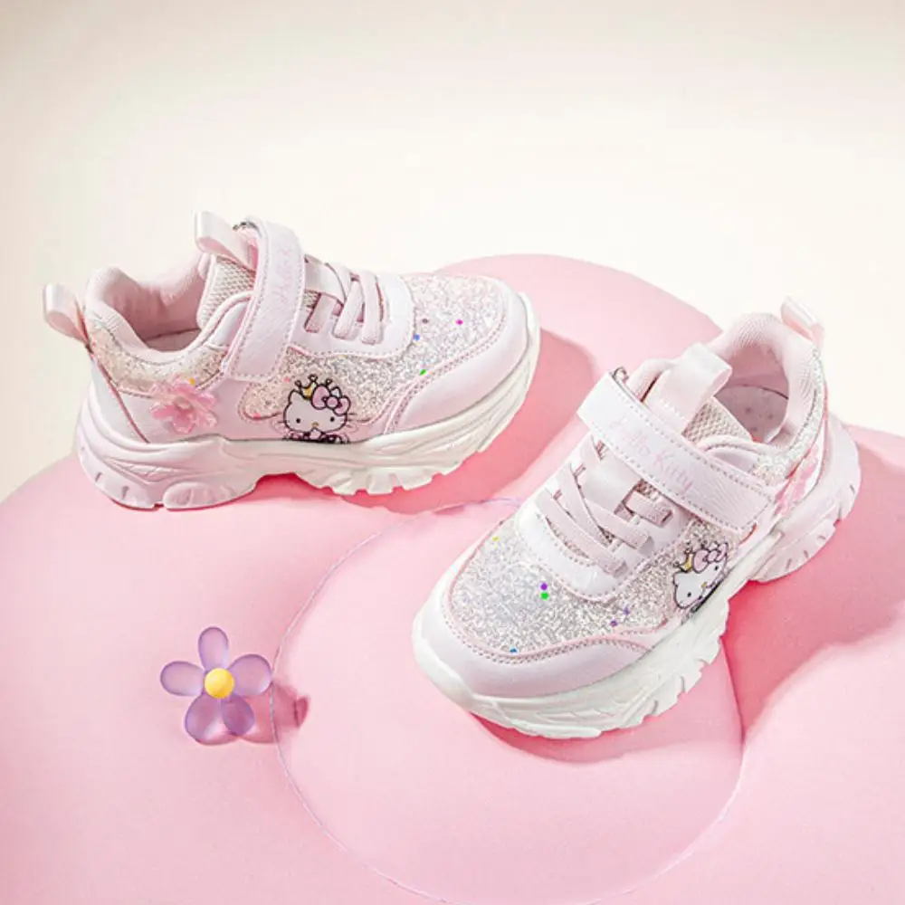 Hello Kitty Cute Sports Shoes Sanrio Cartoon Fashion Girl Sneakers Children Casual Non-Slip Running Shoe Breathable Lightweight