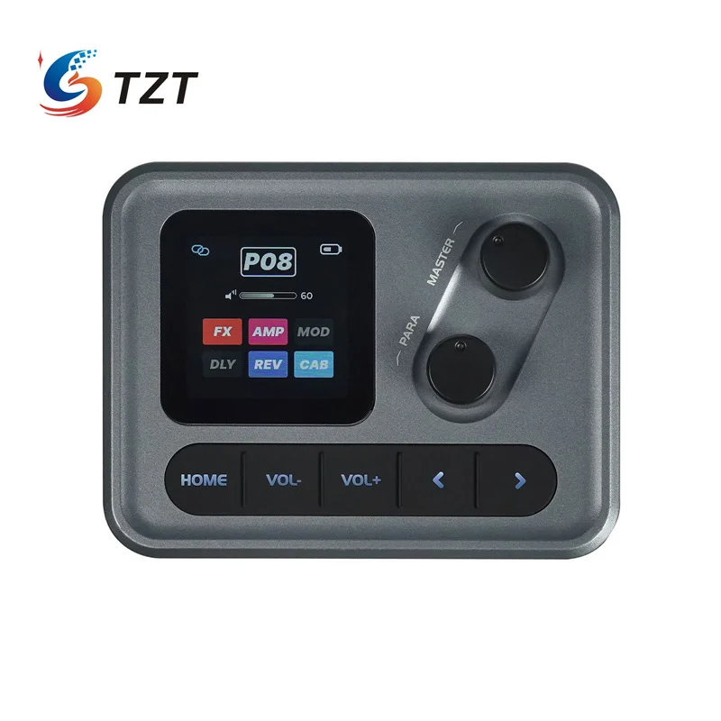 TZT M-WAVE جيب أمبير جيتار كهربائي صغير تأثيرات شاملة دواسة محاكاة مكبر للصوت الكلاسيكي مع شاشة 1.54 بوصة