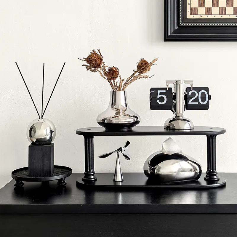 Black Roman Column Cup Holder Home Entryway Dining Table Decor Modern Minimalist Storage Holders Countertop Mug Display Ornament