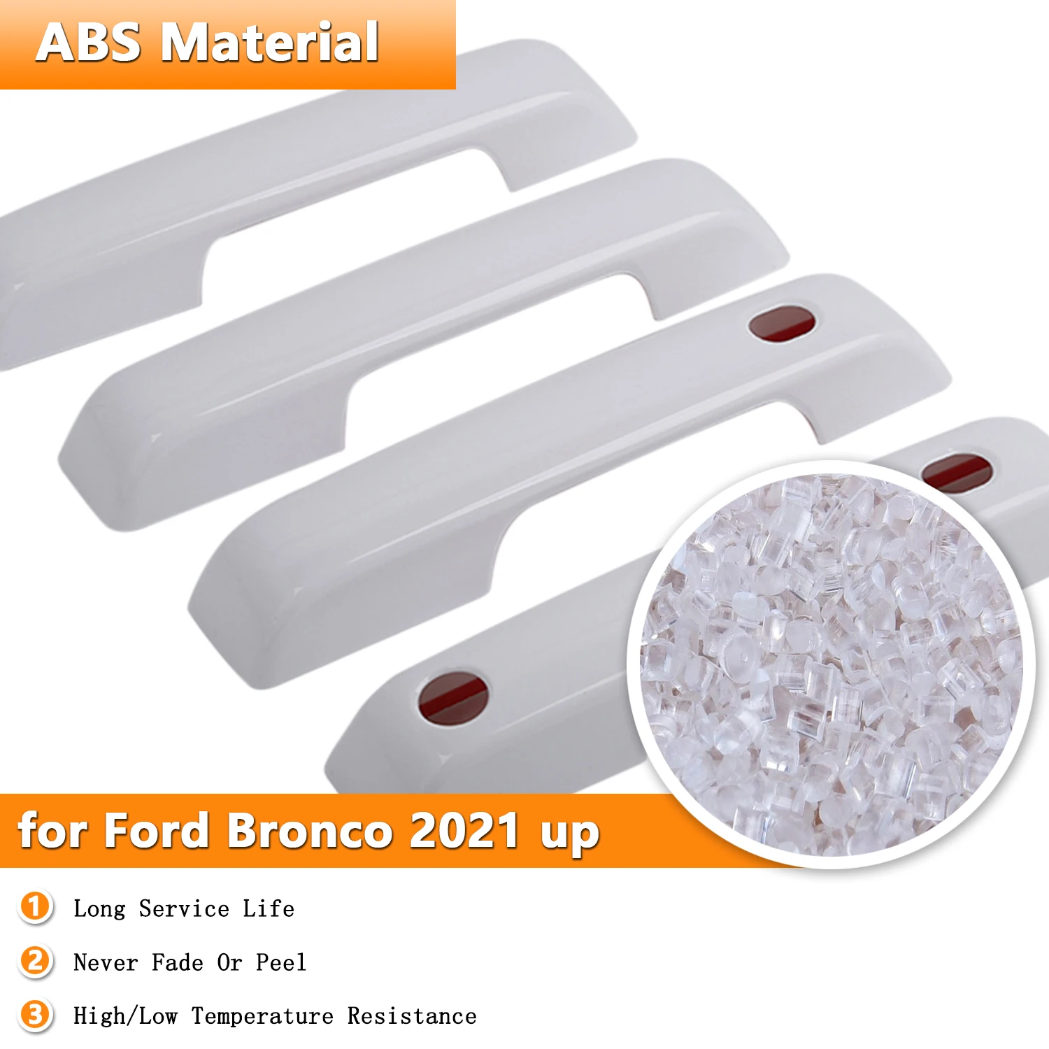 Car Door Handle Shell Decoration Cover Trim Stickers for Ford Bronco 2021 2022 2023 2024 2/4 Doors Exterior Accessories Moulding