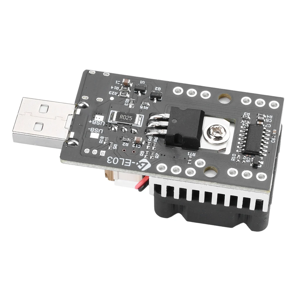 3.7-20V 25W 3A Tester obciążenia USB i Type-C Elektroniczny moduł rezystora testowego obciążenia Regulowany stały prąd z wentylatorem chłodzącym