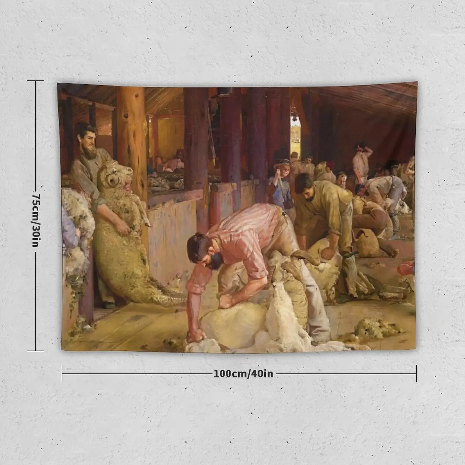 Shearing the Rams by Tom Roberts (1890) Tapestry Carpet On The Wall Home Supplies Tapestry