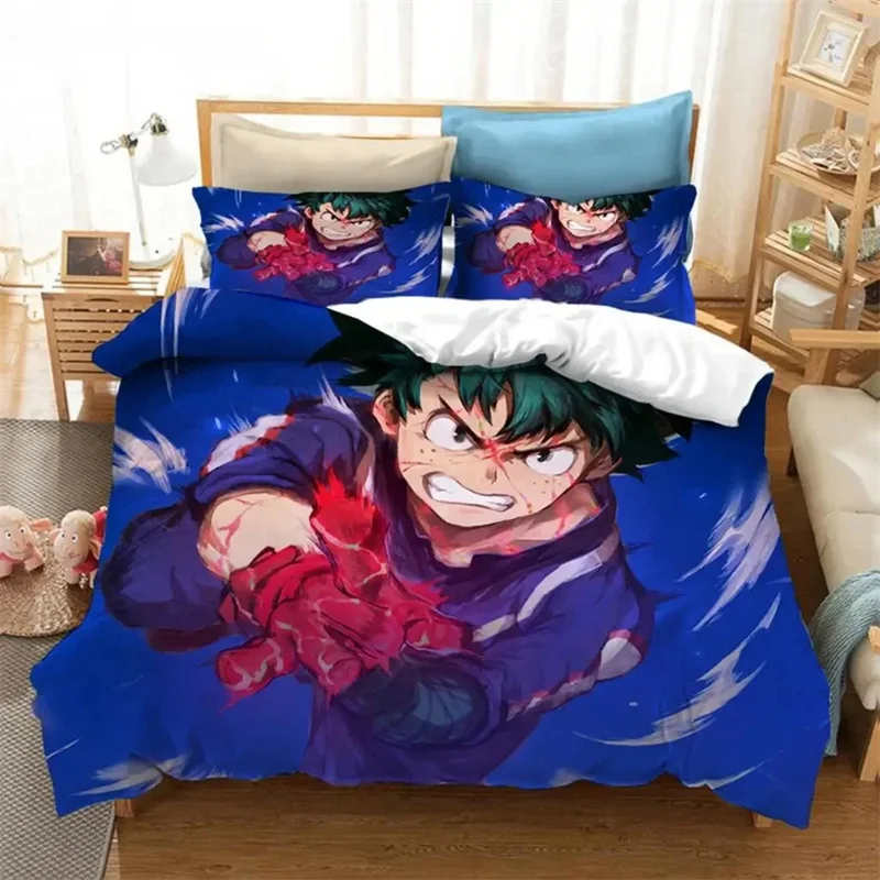 Anime My Hero Academia Bedding Set Boys Girls Twin Queen Size Duvet Cover Pillowcase Bed Kids Adult Fashion Home Textileextile