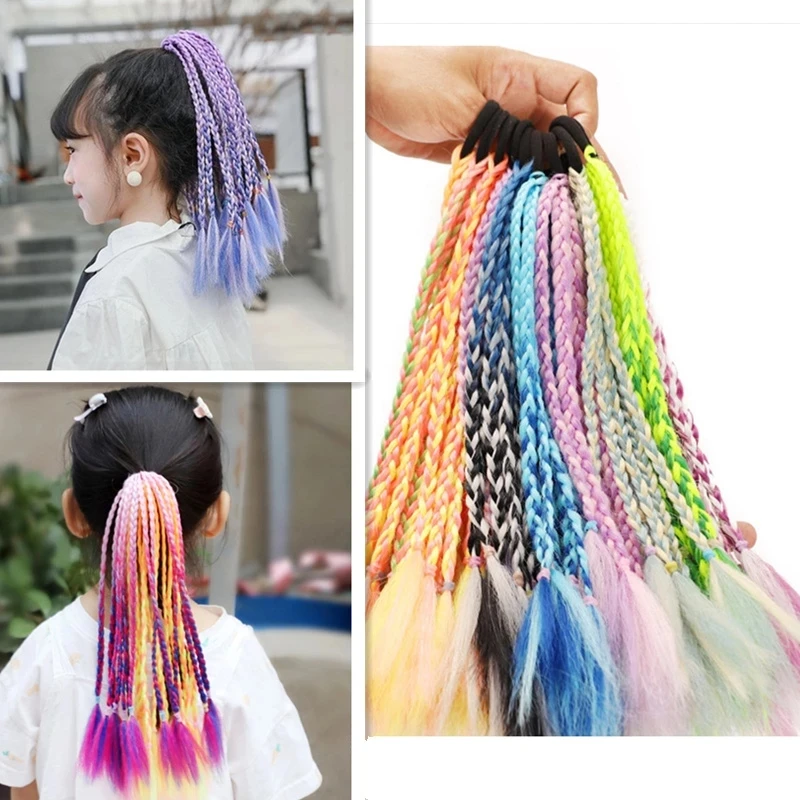 Cuerdas para el pelo de cola de caballo más gruesas para niña, tocado de cuerda trenzada, banda elástica para el cabello, accesorios para el cabello