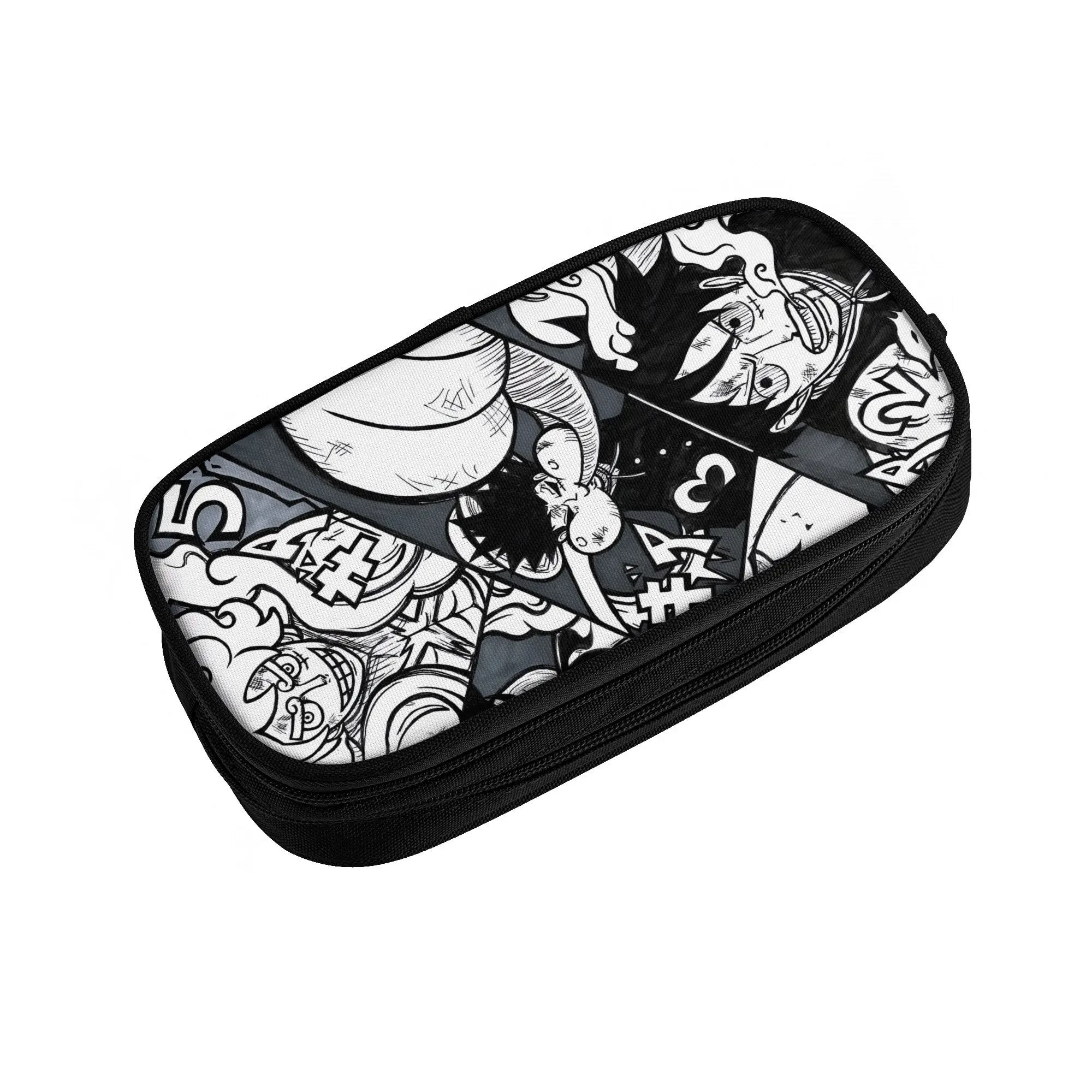Custom One P-Pieces Luffys School Pencil Cases Boys Girls Large Capacity Cartoon Comic Pencil Bag Pouch Students Stationery