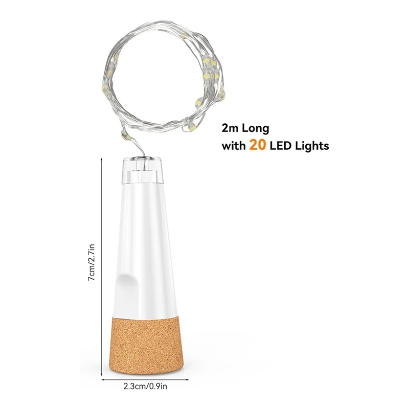 

Wine Bottle Lights with Cork, USB Rechargeable Fairy Lights 4 PackJAS