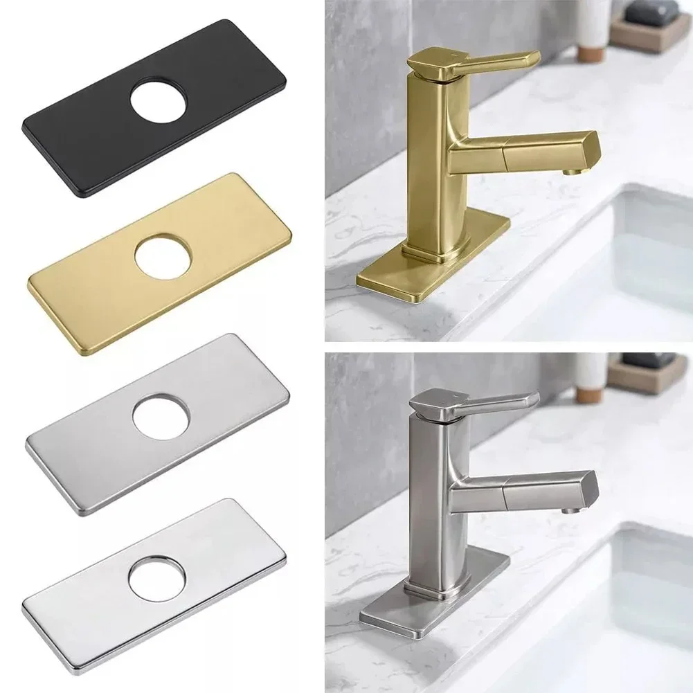 1pc Stainless Steel Faucet Plate Hole Cover For Single Hole Sink Tap Faucet Escutcheon Plate Base Home Kitchen Bathroom Parts