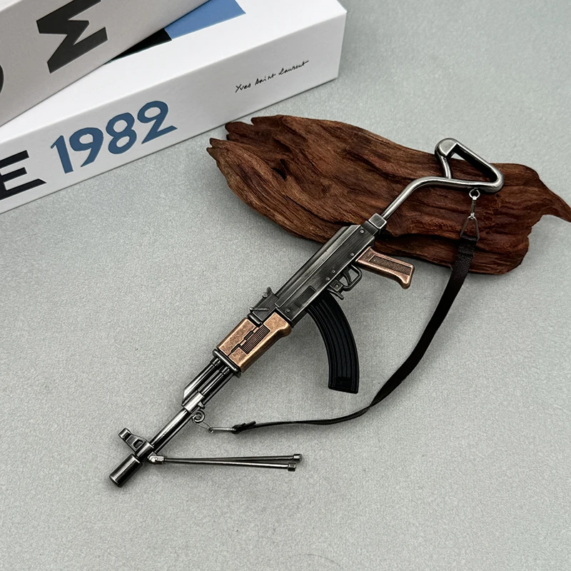 PUBG Battlegrounds AK47 Assault Rifle Replica 20 cm, Metallmodell, nicht befeuern, zusammenklappbarer Bestand, abnehmbarer Mag, Fan-Geschenk – Detail 13