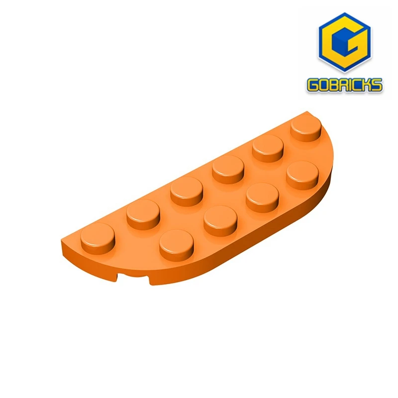 Gobricks GDS-899 Plate, Round Corner 2 x 6 Double compatible with lego 18980 DIY Educational Building Blocks Technical