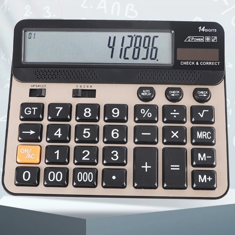 Financial Accounting Tools 14 Digits Electronic Calculator Large Screen Calculators Home Office School Calculators