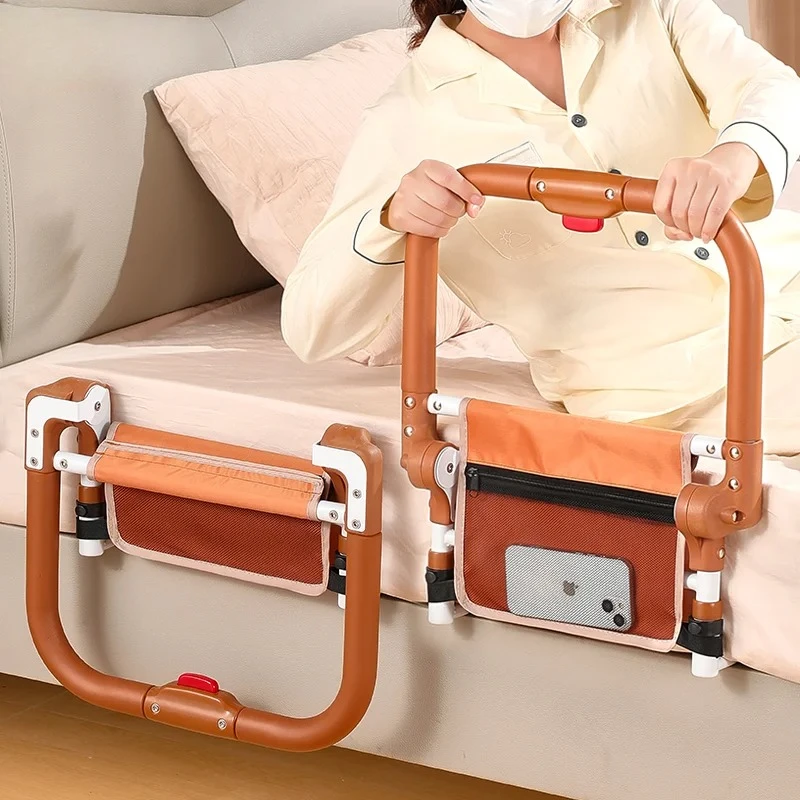 ‌Foldable Bed Assist Bar - Elderly Standing Aid Riser, Adjustable Bedside Handrail for Seniors, Pregnancy Safety Support Rail
