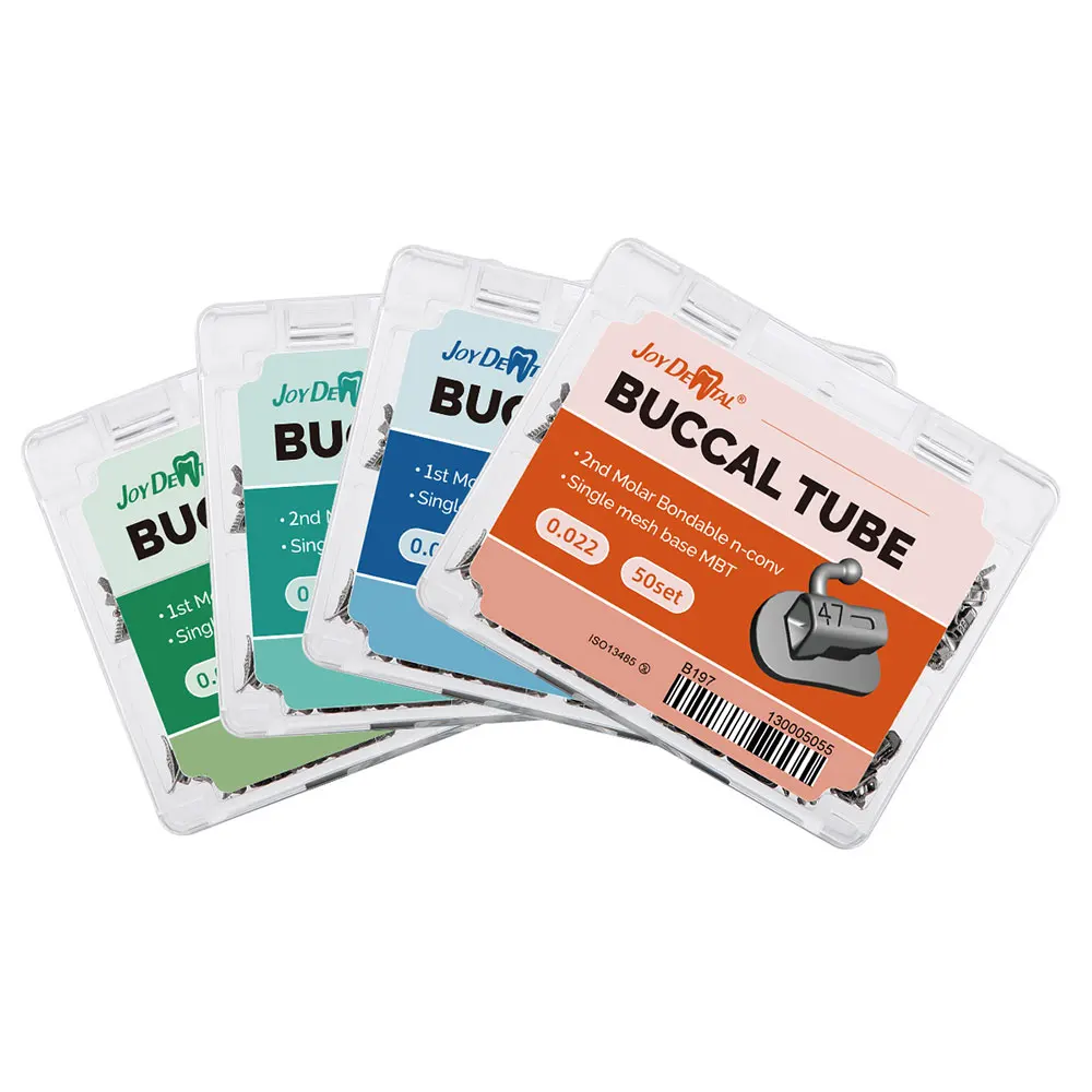 50Set/200 Stück Zahnkieferorthopädische Bukkalröhrchen Bondable 1. Molar Mesh Base Nicht umwandelbares Einzelrohr Roth/MBT Orthodontist Tool – Detail 1