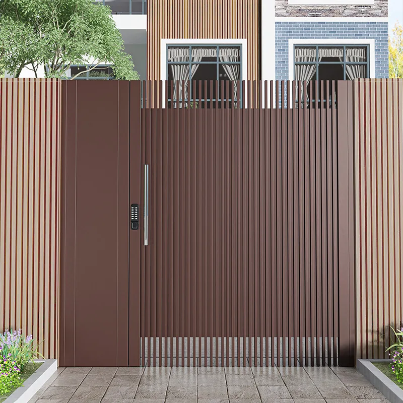 Wrought iron door, courtyard door, villa entrance door, wrought iron yard door single and double open, anti-theft garden