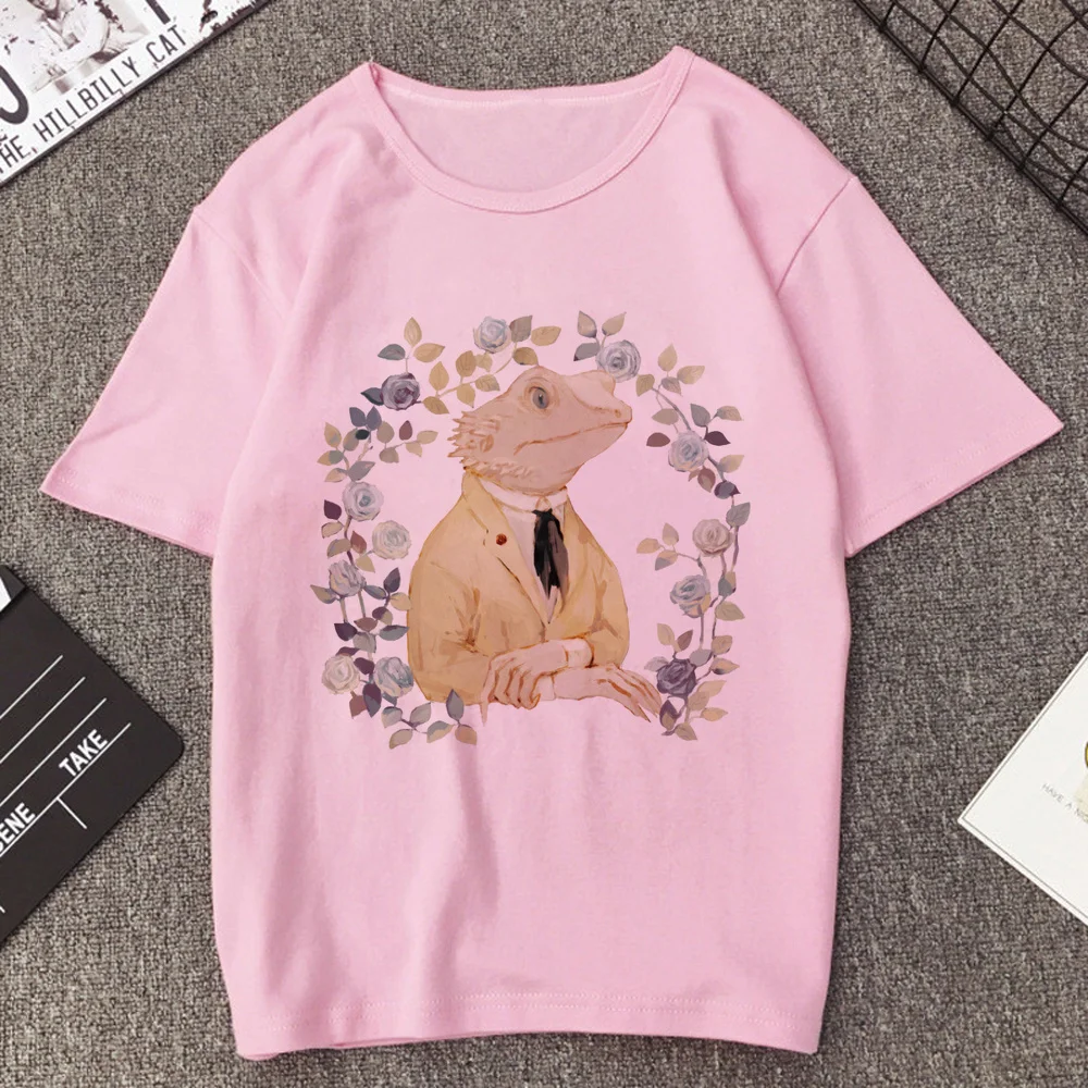 Lizard t shirt femme goth y2k manga graphic clearance sales top tees vintage dollette emo y2k jojifuku