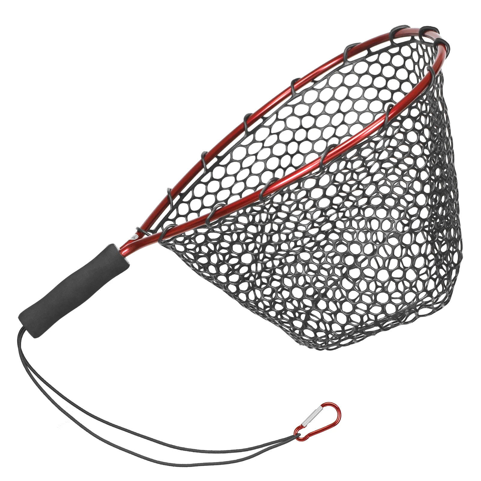 Soft Silicone Fish Net Aluminium Alloy Pole Fishing Tools Small Mesh Foldable Landing Net Pole Casting Network Trap Fishing Net