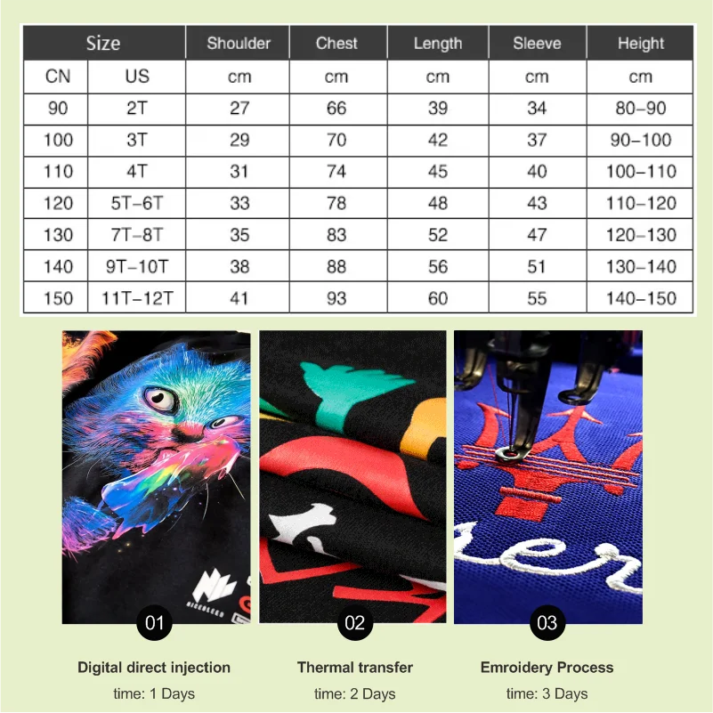 2023 Your Own Design Logo Picture Customized Print Hoodies Kids Children Sweatshirts Clothing Baby Boy Girls DIY Cotton Pullover