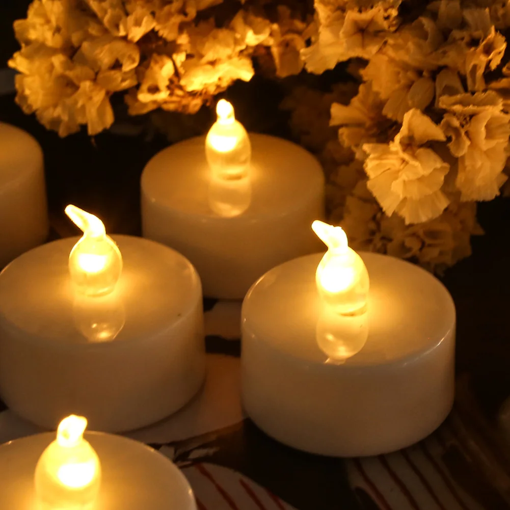 6-48Pc LED Flameless Candles Battery Operated Creative Wishing Tealight Warm White Fake Electric Candle For Halloween Christmas