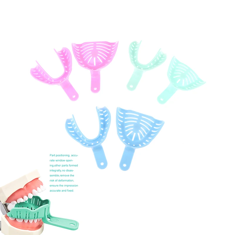 1 Pairs Disposable Plastic Dental Impression Trays Adult And Children Colorful Teeth Holder Kit Dental Central Supply Material