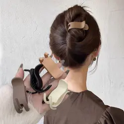 Simple Ponytail Hair Clip Fashion Solid Color Headdress Barrette Headwear Hair Accessories Small Hair Claw Clips Women