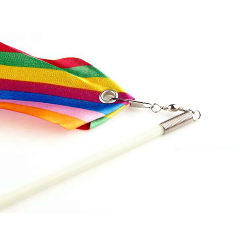 막대와 4 미터 예술적 체조 리본 다채로운 어린이 댄스 리본 장난감 야외 스포츠 장난감 성능 소품 어린이 선물