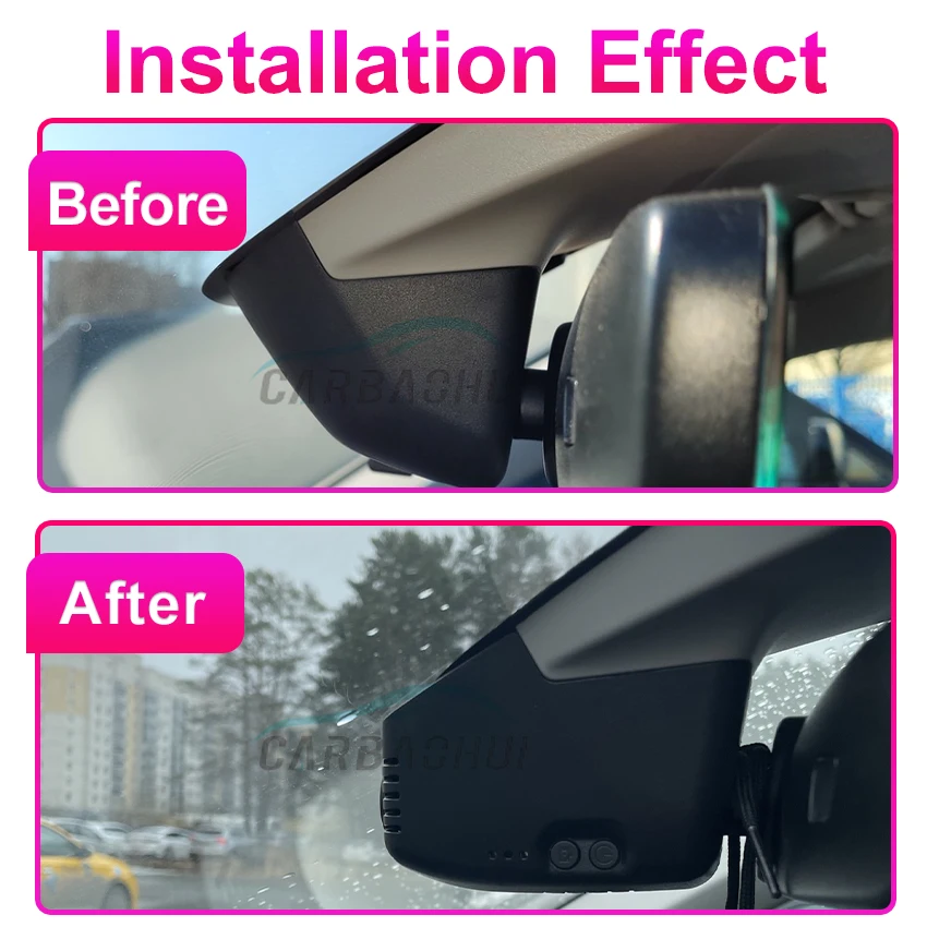 4K Plug And Play Front and Rear Dash Cam For Volkswagen VW UP, e-Up 2019-2025, WiFi Car DVR Camera with Night Vision, OEM Style