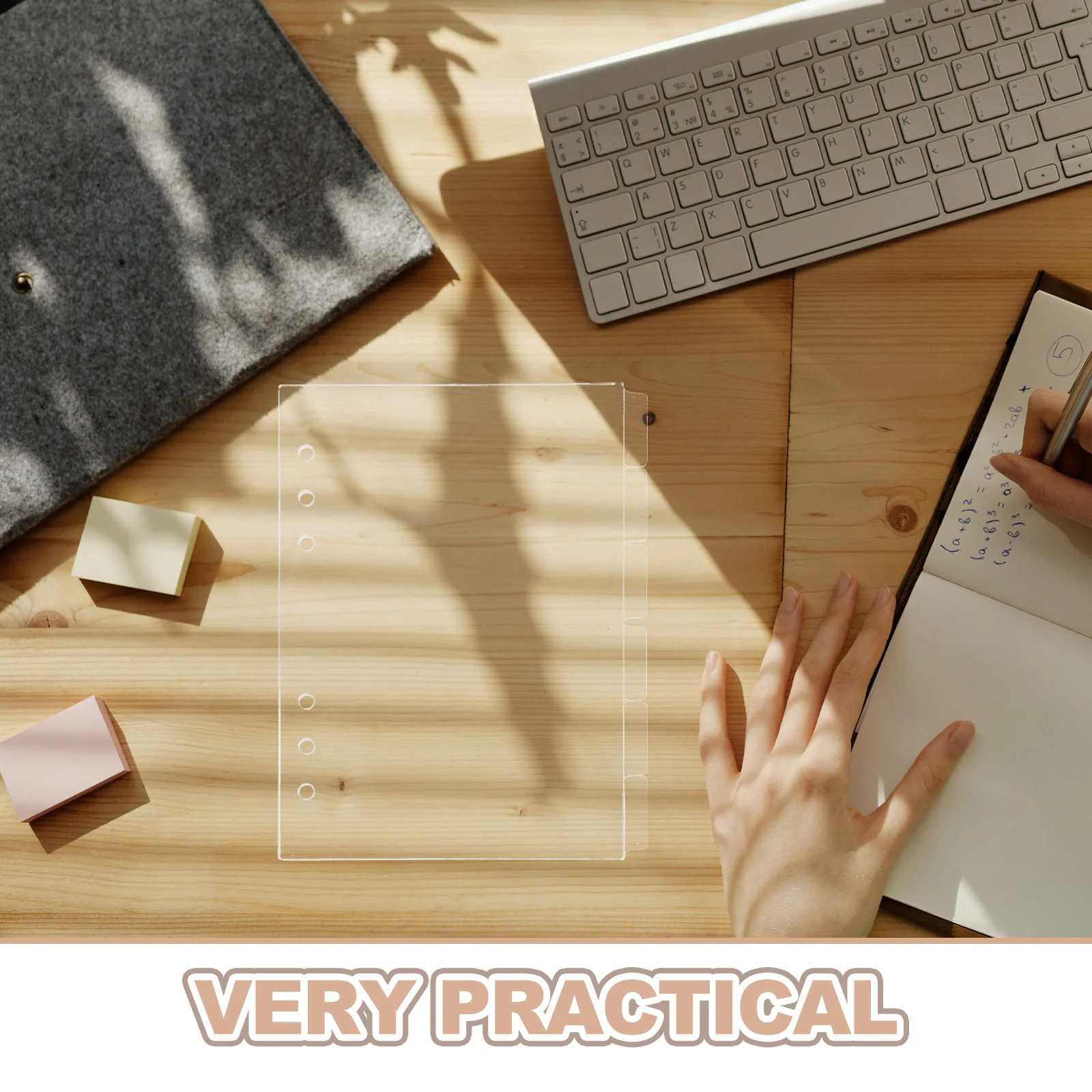 Clear Acrylic Binder Cover 6pcs Replacement Inserts for Planner Journal Notebook A5 Transparent Refillable Divider Protector