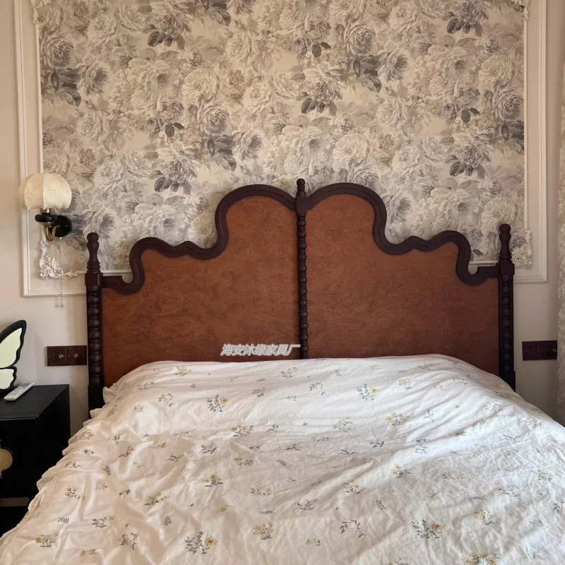 غرفة نوم فرنسية كلاسيكية بتصميم عتيق مزدوج على شكل فراشة إبداعية بطول 1.8 متر، سرير زفاف الأميرة