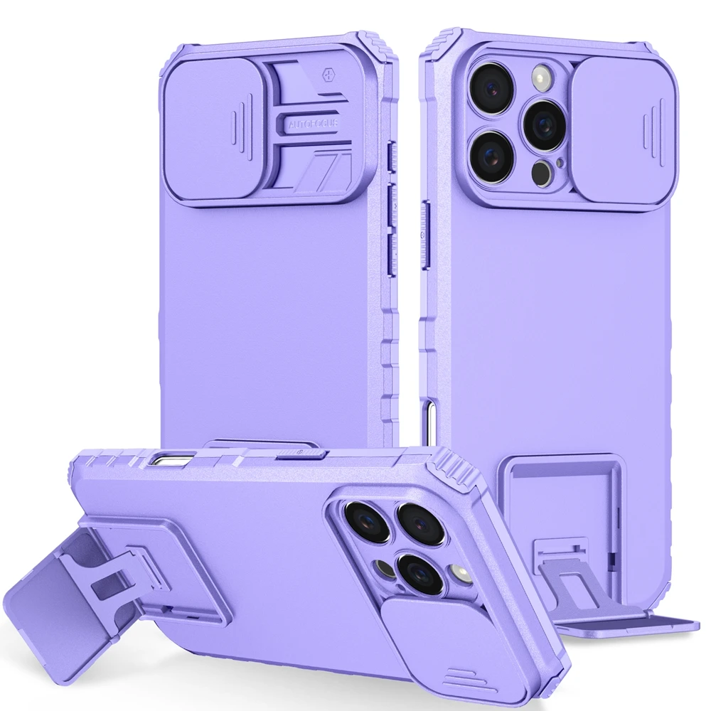 Kamera-Schutz-Schiebehülle für iPhone 17 16 15 14 13 12 11 8 7 Plus Pro X XS XR Max SE – Robuste Kunststoff-Handyhülle mit Halterung – Detail 9