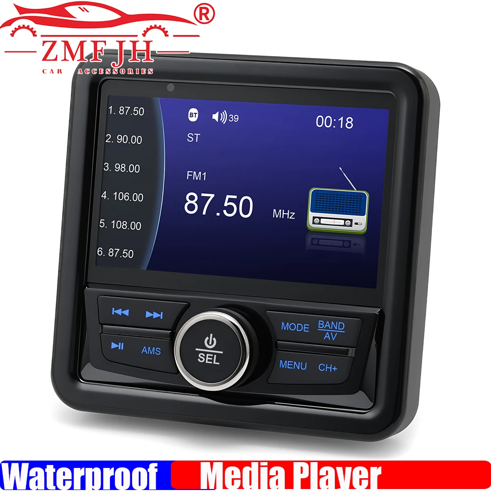 ZMFJH MP5 Digital Media Audio Player Bluetooth-compatible FM AM Marine Radio Boat Stereo Waterproof Player For Yacht ATV UTV