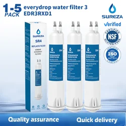 Replace EDR3RXD1 Water Filter Compatible with EveryDrop Filter 3 Whirlpool 4396841 4396710 Kenmore 9030,46-9083 by SUREZA,1-5Pcs