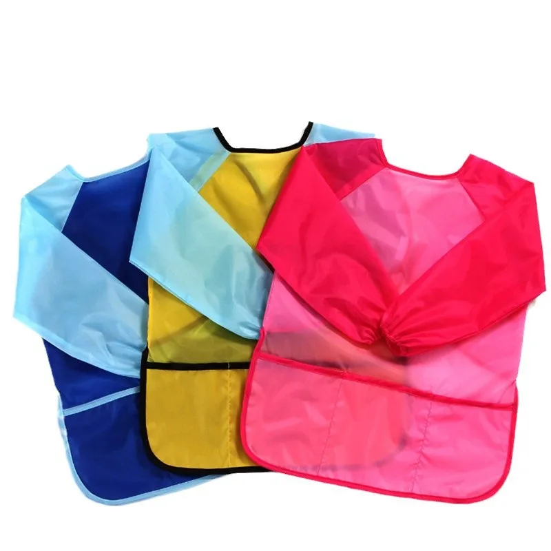 Kids Waterproof Art Smock for Painting Drawing Craft Washable Cooking Bib Long Sleeve Painting Apron with Pocket 5-7 Years Old - view 5