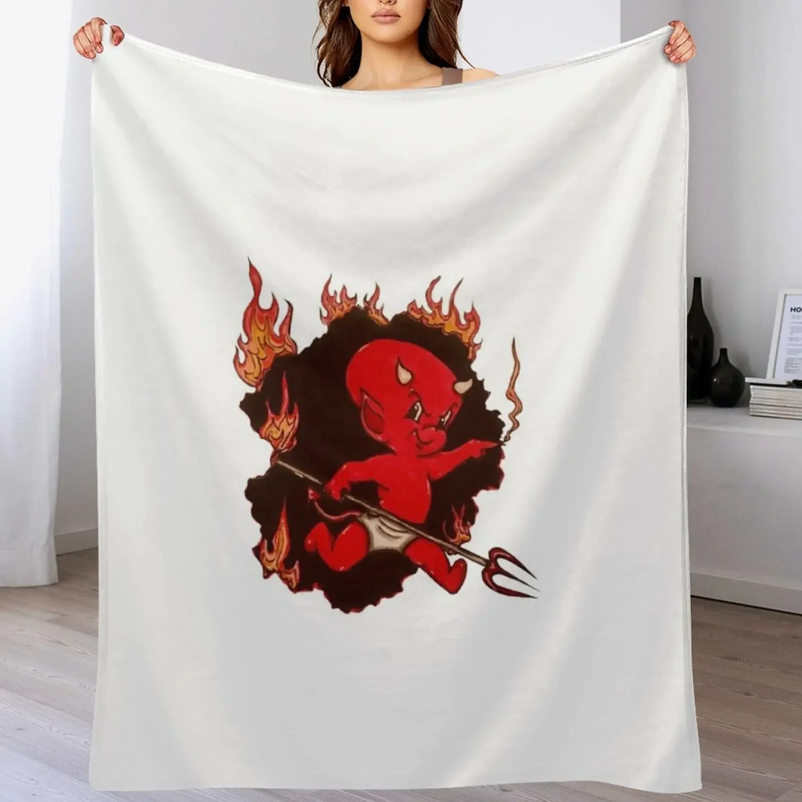 Lil' Devil Hot Stuff Throw Blanket Stylish Couch Blanket for Home Living Room