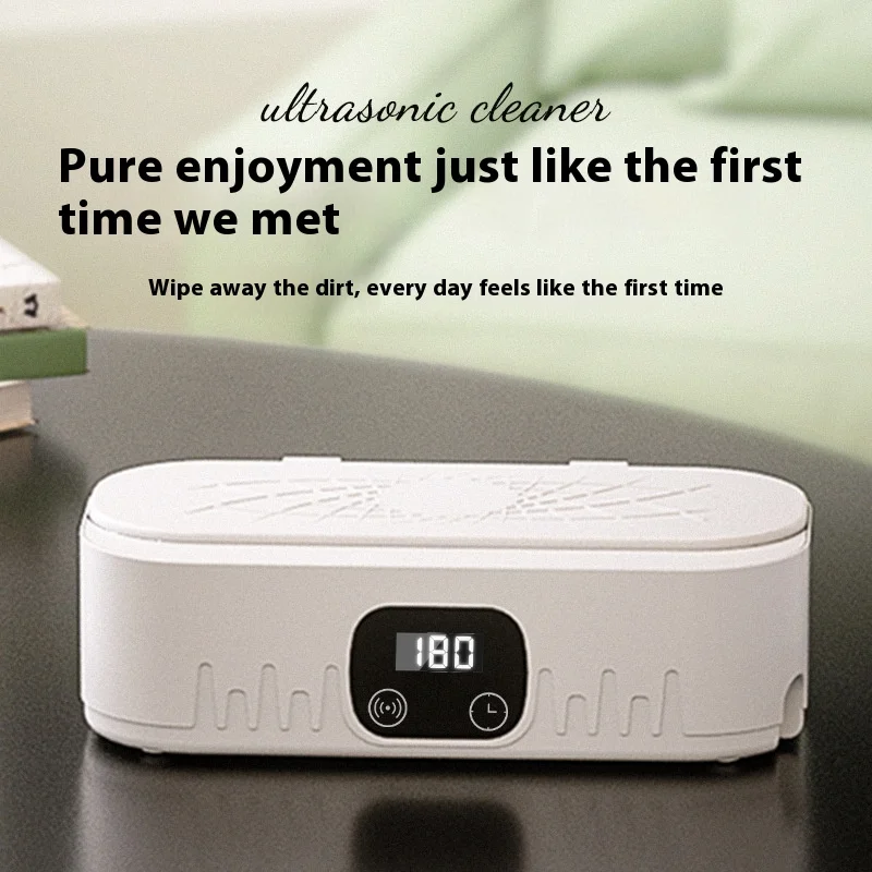 Mini Ultrasonic Household Cleaner High-Frequency Vibration Tool for Glasses Jewelry Tableware Deep Cleaning