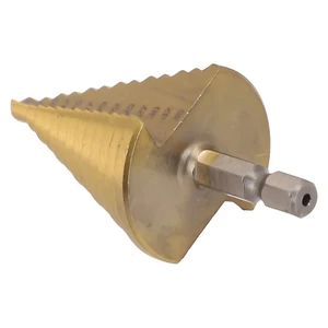 HSSステップドリルビットストレートグルーブチタンコーティングウッドメタルホールカッター13ステップマルチホールコーンドリルビット5-35mm 10最高の販売カスタマイズされたホールパンチ-10