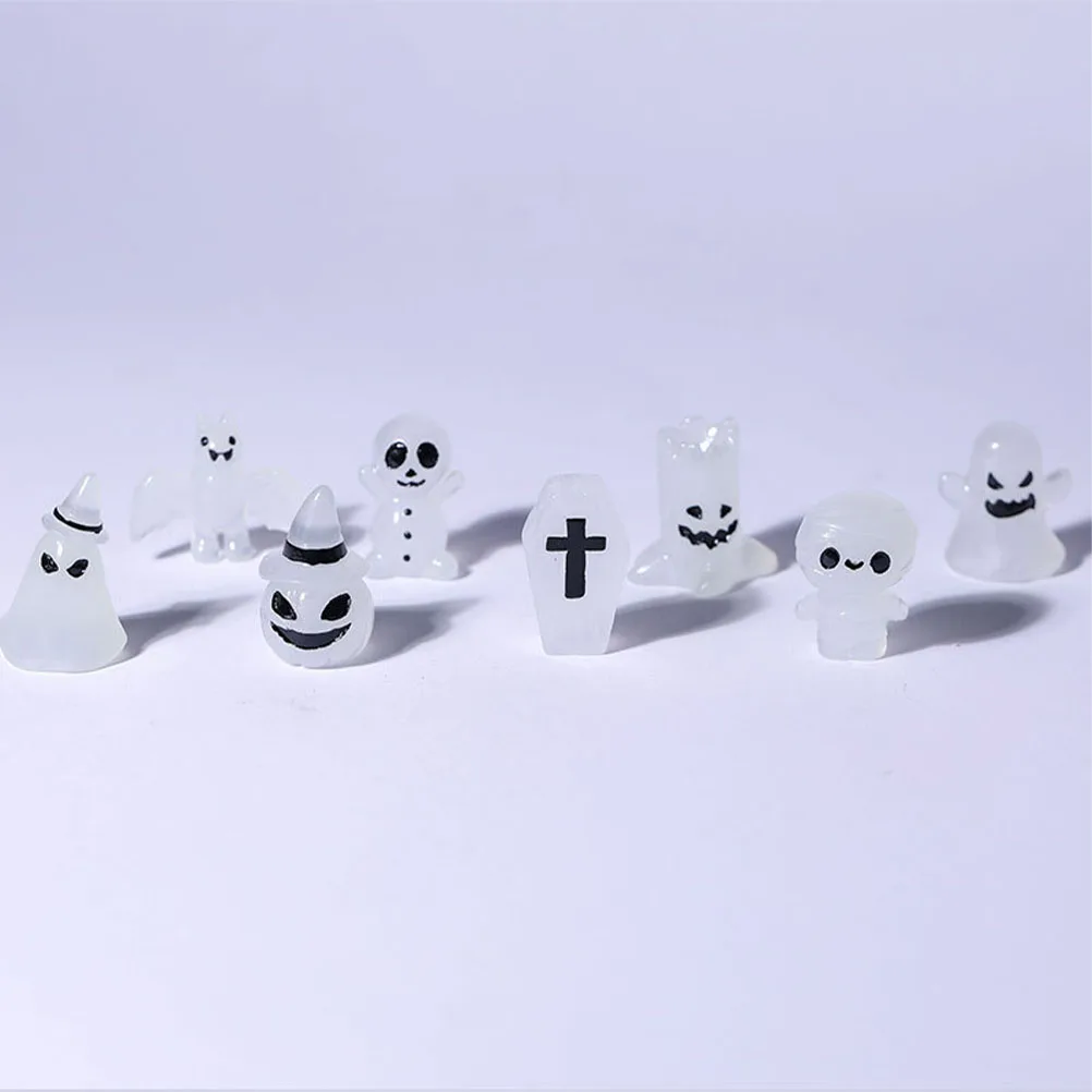 

8 Pcs Luminous Ornaments Halloween Decoration Cute Glow The Dark Tabletop Indoor Home Decorations
