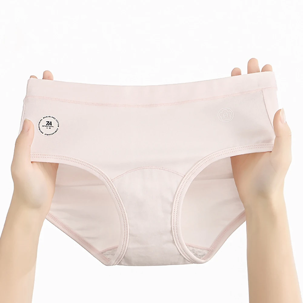 3PCS/Pack Women's Panties For 45-90KG 100% Cotton Breathable Female Underwear Solid High Elastic Waist Mid-Rise Soft Briefs