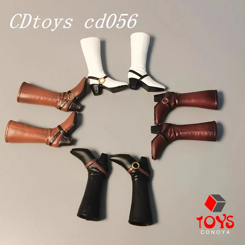 cdtoys CD056 1/12 High Heel Mid Length Boots Solid Shoes Model Fit 6'' TBL PH Detachable Feet Solider Action Figure Body