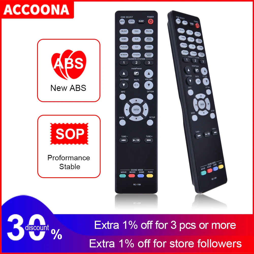 RC-1184 Remote Control for Denon AV Receiver AVR-X3000 AVRX3000