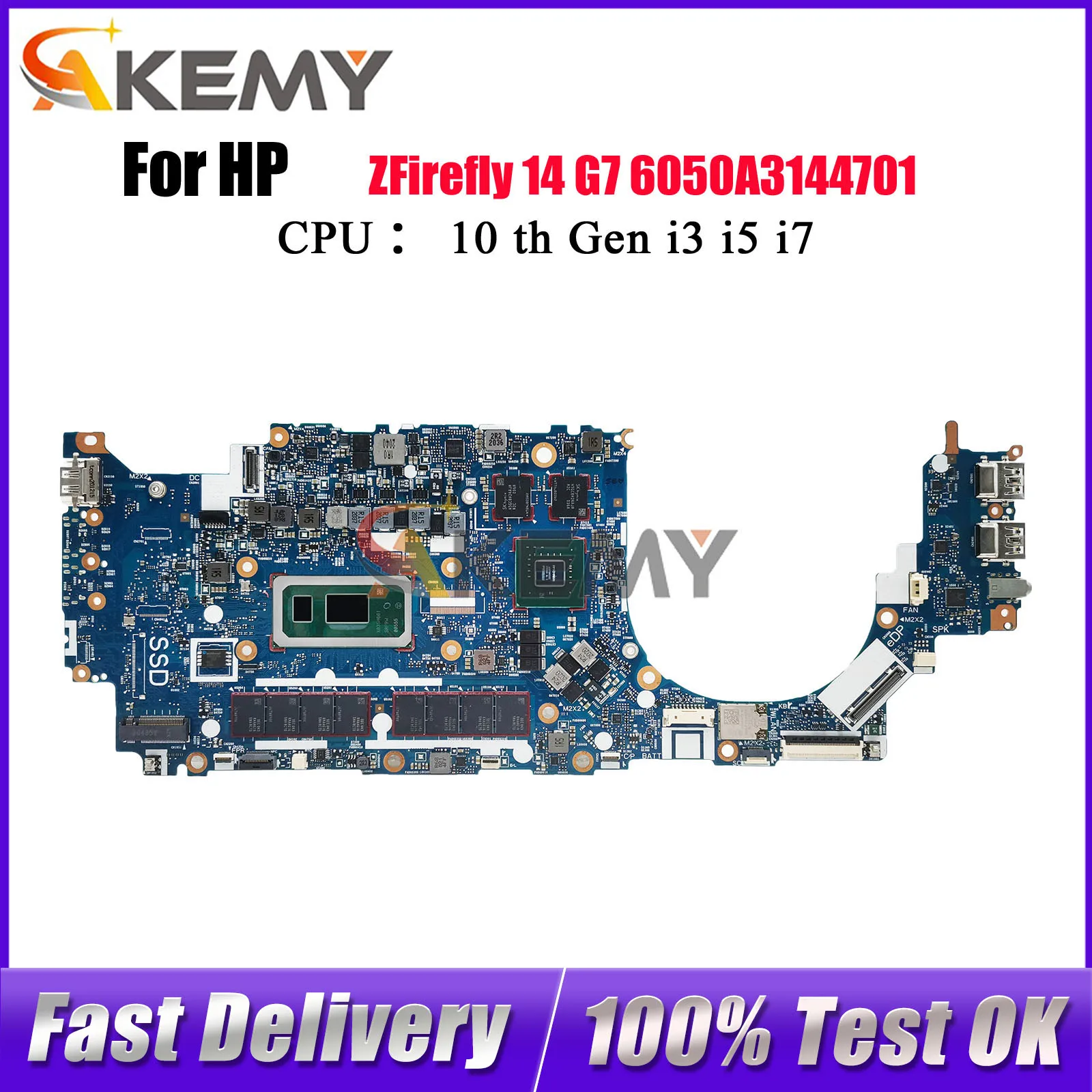 

6050A3144701 для ноутбука HP Zbook Firefly 14 G7, материнская плата M07111-001 M07116-001 с процессором i5 i7, 4 ГБ графического процессора, 100% полностью протестировано