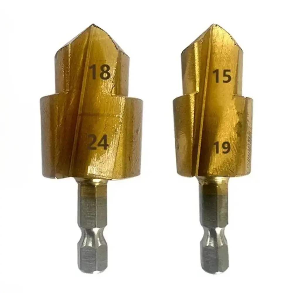 Hexagon Shank PPR Lifting Drill Water Pipe Connection Tool Titanium Coated Step Drill 20/25/32mm Drilling Tools Set Hole Opener