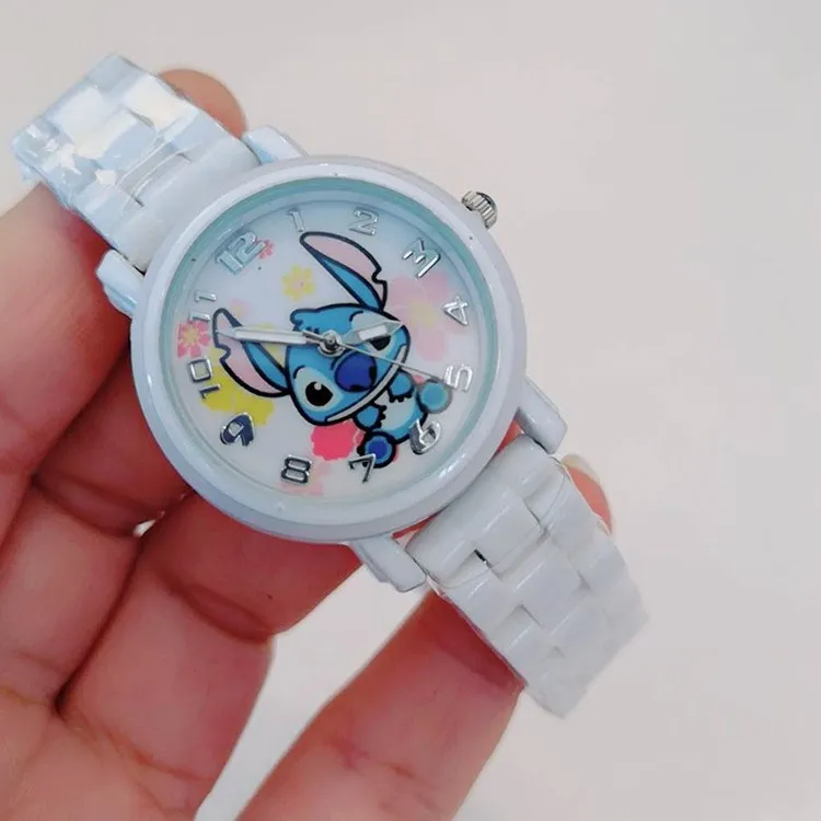 Disney Stitch Kids Watches For Girls Cartoon animation Children Women Quartz Clock free shipping School Gift reloj infantil